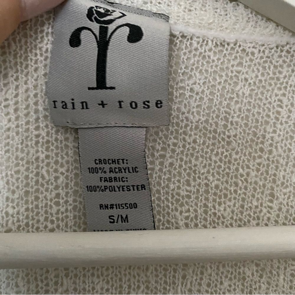 Rain + Rose Cardigan Sweater Whisper White Knit Lightweight Casual Neutral - Picture 7 of 9